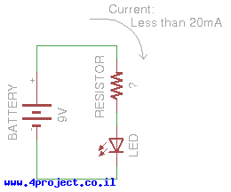 "battery led resistor circuit"