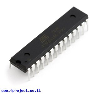 בקר AVR ATMega168 28Pin 20MHz 16KByte 6A/D