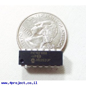 בקר PIC 16F688 14Pin 20MHz 4KByte 8A/D