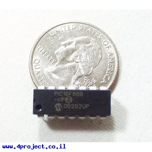 בקר PIC 16F688 14Pin 20MHz 4KByte 8A/D
