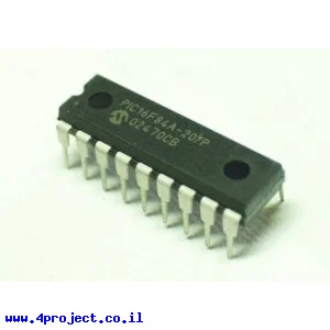בקר PIC 16F84A 18Pin 10MHz 1KByte