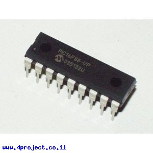 בקר PIC 16F88 18Pin 20MHz 7KByte 7A/D