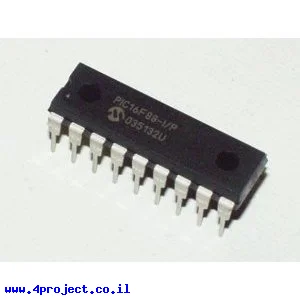בקר PIC 16F88 18Pin 20MHz 7KByte 7A/D