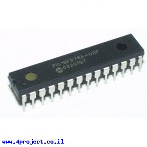 בקר PIC 16F876A 28Pin 20MHz 14KByte 5A/D