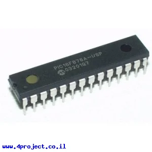 בקר PIC 16F876A 28Pin 20MHz 14KByte 5A/D