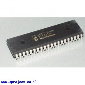 בקר PIC 16F877A 40Pin 20MHz 14KByte 8A/D