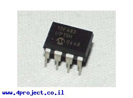 תמונה של מוצר בקר PIC 12F683 8Pin 20MHz 2KByte 4A/D