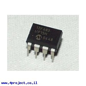 בקר PIC 12F683 8Pin 20MHz 2KByte 4A/D