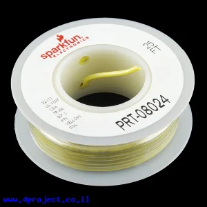 חוט קשיח חד גידי - AWG22 - צהוב - 7.5 מטר
