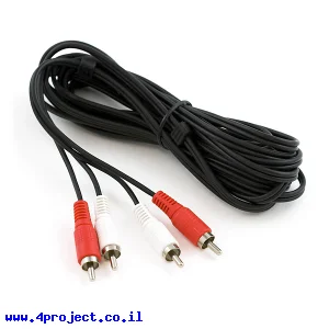 כבל אודיו/וידאו - 2RCA ל-2RCA באורך 3.6 מטר