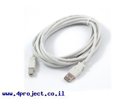 תמונה של מוצר כבל USB סטנדרטי A ל-B באורך 3 מטר