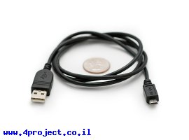 תמונה של מוצר כבל USB A ל-microB באורך 75 ס"מ
