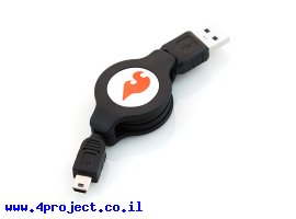 תמונה של מוצר כבל USB A ל-miniB נמתח ל-1 מטר