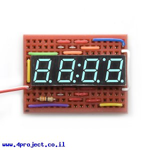 7Segment כחול, 4 ספרות, 10 מ"מ