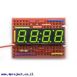 7Segment ירוק, 4 ספרות, 10 מ"מ