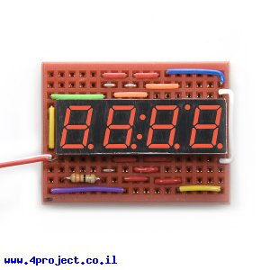 7Segment אדום, 4 ספרות, 10 מ"מ