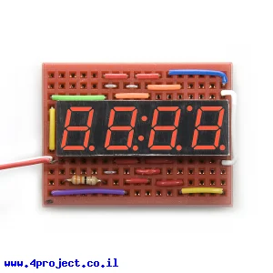 7Segment אדום, 4 ספרות, 10 מ"מ
