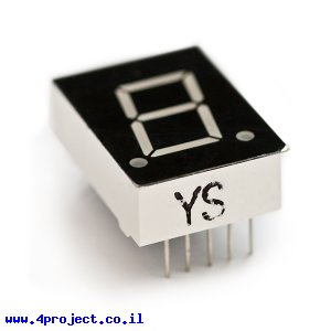 7Segment אדום, 15 מ"מ, אנודה משותפת