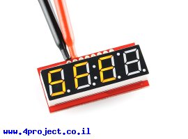 תמונה של מוצר 7Segment צהוב, 4 ספרות, 10 מ"מ, ממשק טורי - גרסה קודמת