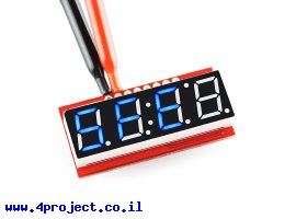 תמונה של מוצר 7Segment כחול, 4 ספרות, 10 מ"מ, ממשק טורי - גרסה קודמת