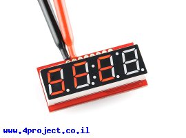 תמונה של מוצר 7Segment אדום, 4 ספרות, 10 מ"מ, ממשק טורי - גרסה קודמת