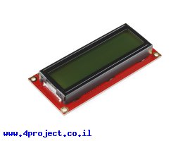תמונה של מוצר LCD טקסט 16x2, שחור על ירוק, 3.3V