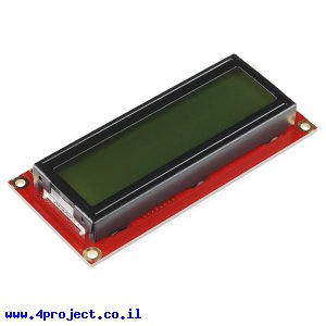 LCD טקסט 16x2, שחור על ירוק, 3.3V