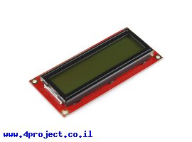 תמונה של מוצר LCD טקסט 16x2, שחור על ירוק, 5V