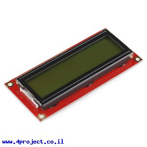 LCD טקסט 16x2, שחור על ירוק, 5V