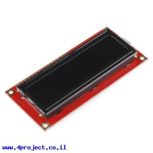 LCD טקסט 16x2, אדום על שחור, 5V