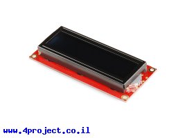 תמונה של מוצר LCD טקסט 16x2, לבן על שחור, 3.3V
