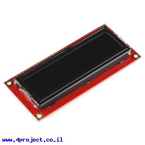 LCD טקסט 16x2, לבן על שחור, 5V