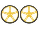 תמונה של מוצר גלגל 70x8 מ"מ צהוב לציר D בקוטר 3 מ"מ - ערכה של 2