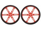 תמונה של מוצר גלגל 80x10 מ"מ אדום לציר D בקוטר 3 מ"מ - ערכה של 2