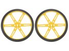 תמונה של מוצר גלגל 80x10 מ"מ צהוב לציר D בקוטר 3 מ"מ - ערכה של 2