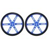 גלגל 80x10 מ"מ כחול לציר D בקוטר 3 מ"מ - ערכה של 2