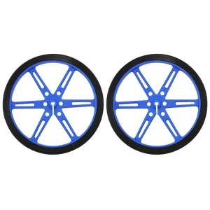 גלגל 80x10 מ"מ כחול לציר D בקוטר 3 מ"מ - ערכה של 2