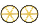 תמונה של מוצר גלגל 90x10 מ"מ צהוב לציר D בקוטר 3 מ"מ - ערכה של 2