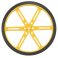 גלגל 90x10 מ"מ צהוב לציר D בקוטר 3 מ"מ - ערכה של 2