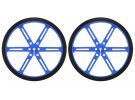 תמונה של מוצר גלגל 90x10 מ"מ כחול לציר D בקוטר 3 מ"מ - ערכה של 2