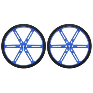 גלגל 90x10 מ"מ כחול לציר D בקוטר 3 מ"מ - ערכה של 2