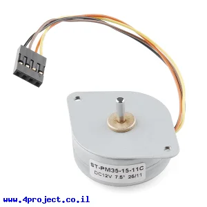 מנוע צעד 48 צעדים, 35 מ"מ, 12V/400mA