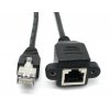כבל Ethernet RJ45 זכר/נקבה להתקנה על פנל - 30 ס"מ