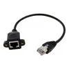 כבל Ethernet RJ45 (CAT 5E) זכר/נקבה להתקנה על פנל - 30 ס"מ