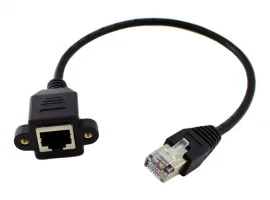 תמונה של מוצר כבל Ethernet RJ45 (CAT 5E) זכר/נקבה להתקנה על פנל - 30 ס"מ
