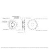 גלגל שיניים לשרשרת 8mm, לציר 12 מ"מ בצורת REX, פלדה - 14 שיניים