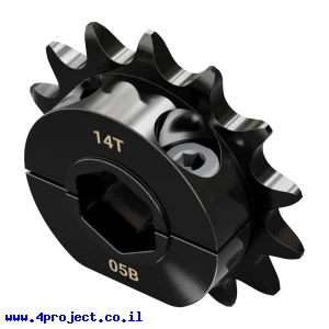 גלגל שיניים מתהדק לשרשרת 8mm, לציר 12 מ"מ בצורת REX, פלדה - 14 שיניים