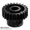 גלגל שיניים MOD0.8 לציר 6 מ"מ בצורת D, פלדה - 24 שיניים