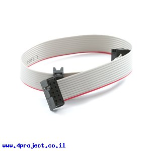 כבל שטוח לצורבי AVR - מתאם 5x2 ל-3x2