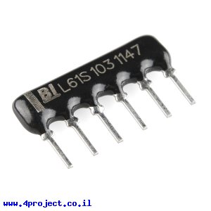 רשת נגדים 10 קילו אום 1/5 וואט - 5 מחוברים יחד